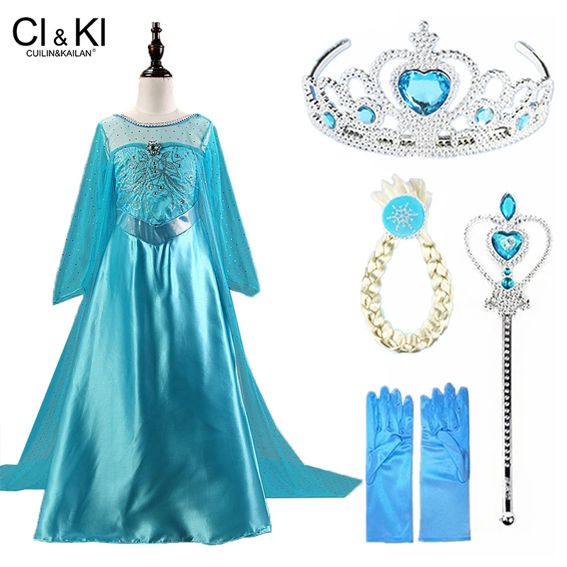 CuilinKailan платье Анна Эльза Принцесса София вечерние платья infantil fever Costume костюм vestido rapunzel jurk disfraces