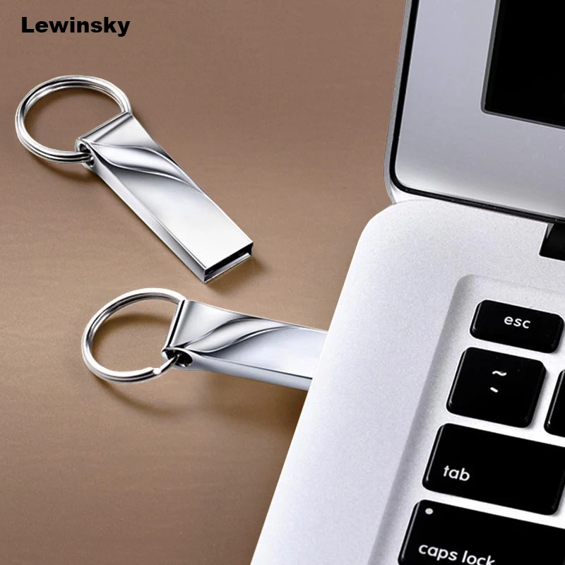 2 0 Водонепроницаемый Флешка 32 Гб 64 128 ГБ 8 16 USB флеш накопитель Memoria Metal Stick