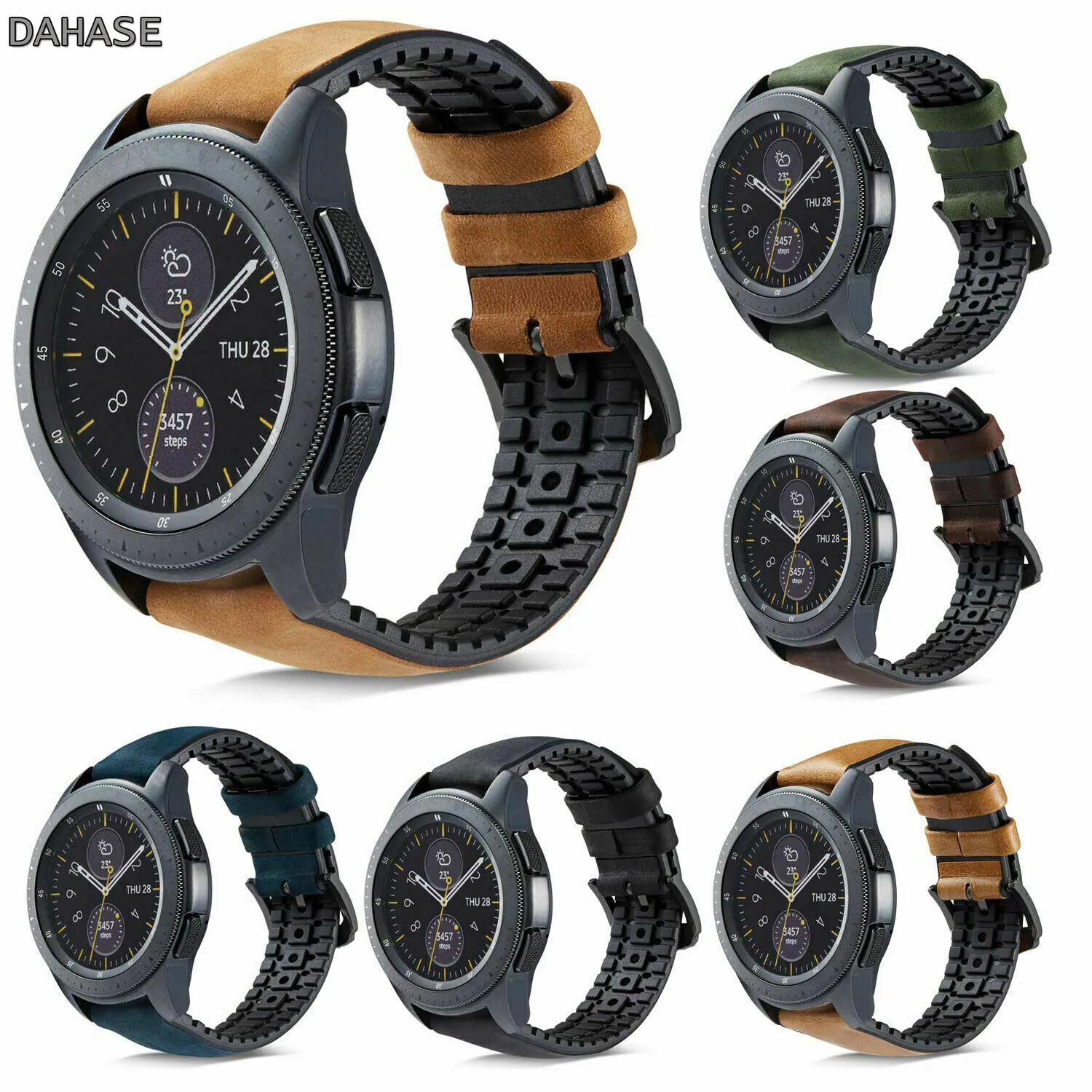 Ремешок для часов силиконовый браслет из натуральной кожи Samsung Galaxy Watch 20 мм 22 42 46