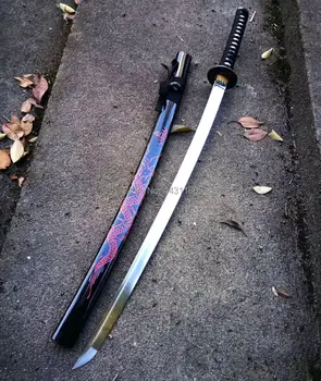 

Free Shipping Japanese T1095 High Carbon Steel Blade Full Tang Samurai Sword Katana Real Sharp Battle Ready Can Cut Bamboo