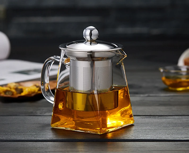 350ml Clear Glass Teapot Mini Tea Pot Kettle Heat Resistant Borosilicate Glass Teapot with Stainless Steel Infuser Strainer Teaware (10)