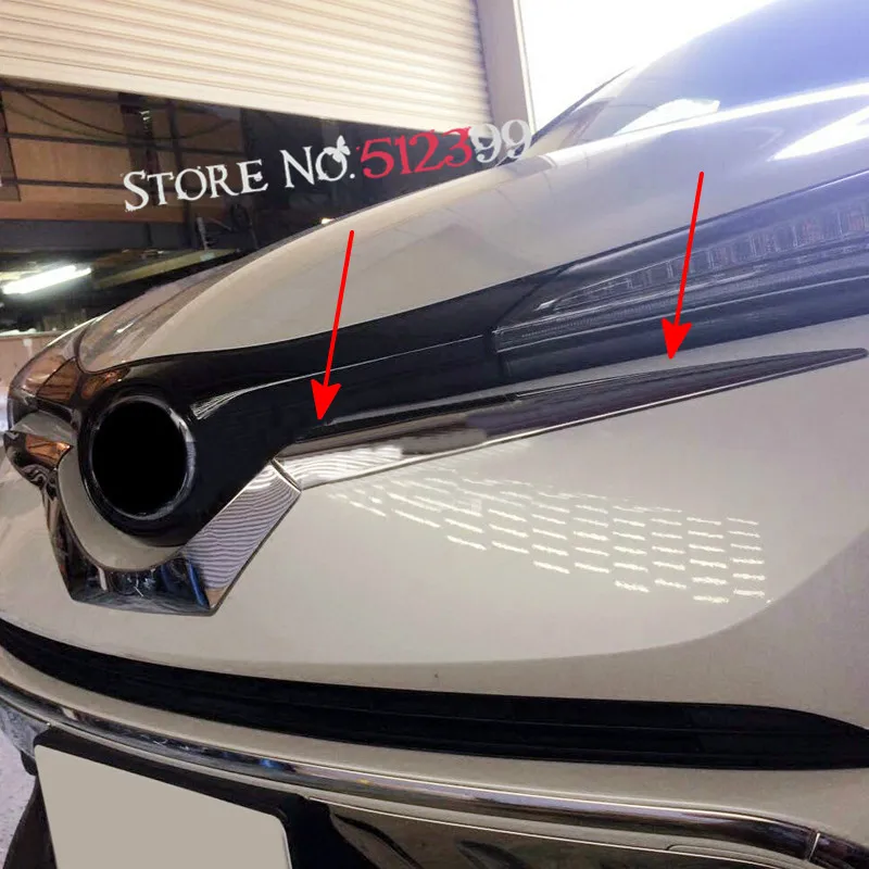 

3PCS Car Accessories! Stainless Steel Style Front Grille Decorative Cover Trims For Toyota C-HR CHR 2016 2017 Accessorie