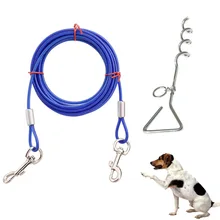 Спиральная собака кол с двойной головкой связать кабель набор для двора кемпинга LBShipping