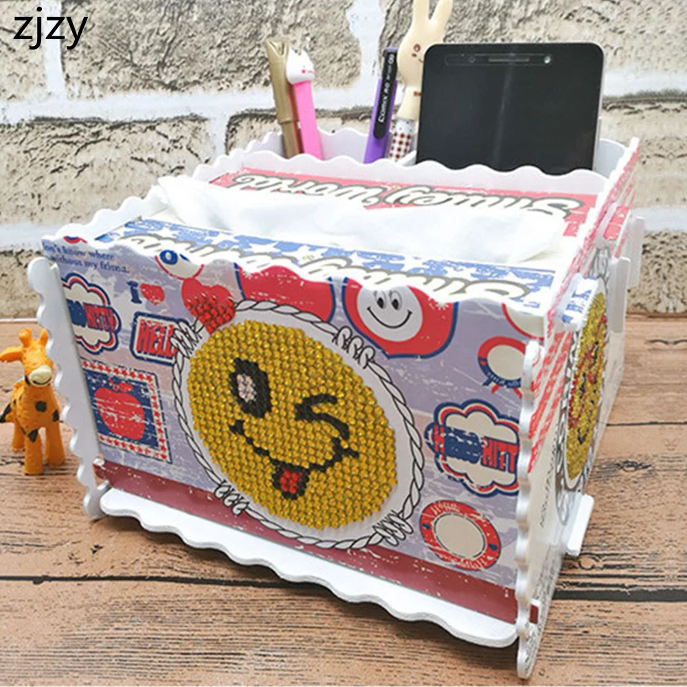 

6D DIY Puzzle Cartoon Diamond Painting Home Pen Holder Diamond Painting Three-Dimensional Cosmetics Tissue Box Children Crafts