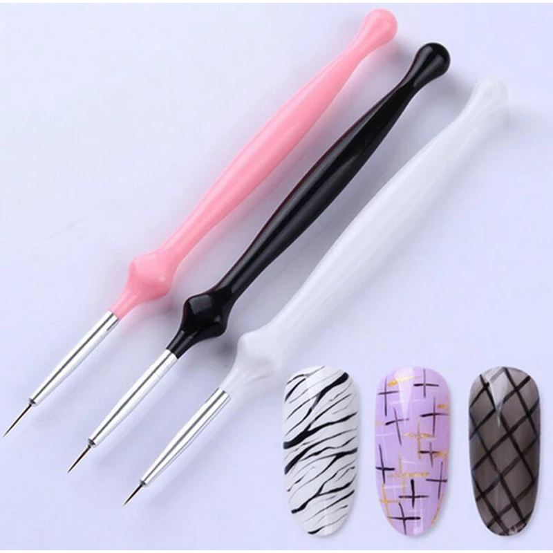 

3 Pcs Nail Liner Brush Set 7mm 9mm 11mm Gourd Handle Drawing Painting UV Gel Acrylic Pen Manicure Nail Art Tool