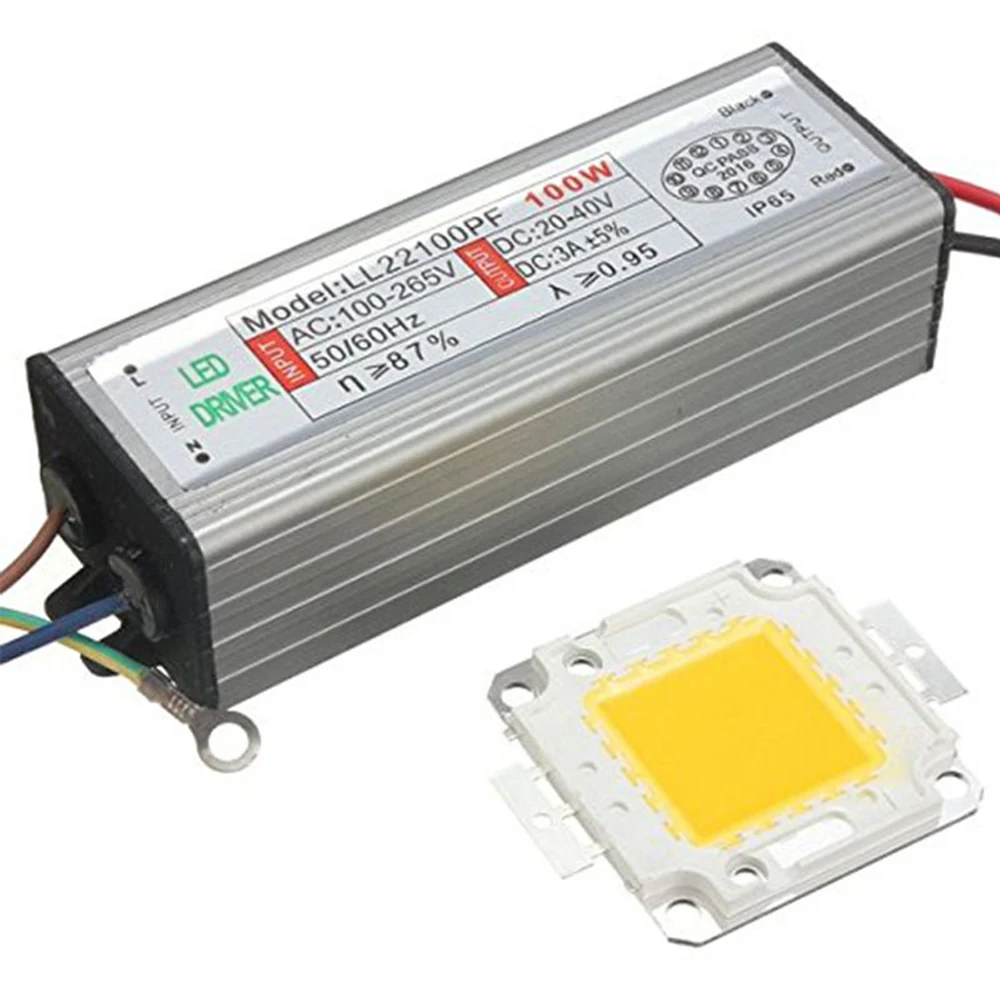 

oobest High Power 100W LED Integrated Chip lamp & Driver Power Supply Cool Warm White