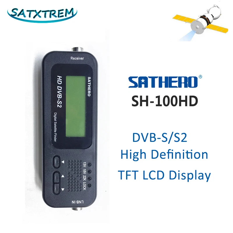

SATXTREM SH-100HD Digital Pocket Satellite Finder TV Signal Strength Meter HD Satellite Receiver DVB S2 with USB 2.0 LCD Display