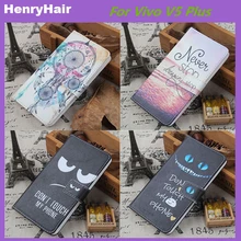 Hot! Cartoon Pattern PU Leather Cover Case Flip Card Holder Cover For Vivo V5 Plus Wallet Phone Cases