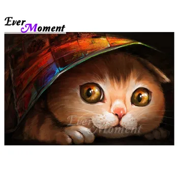 

Ever Moment Diamond Painting Cat Big Eyes Handmade Full Square Mosaic Picture Of Rhinestone Diamond Embroidery Home 3F1779