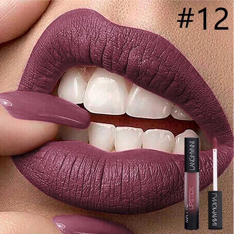 12 Цветов сексуальный красный пигмент Nude Lips блеск матовый Жидкий блеск для губ Водонепроницаемый длительный губная помада, Косметика для