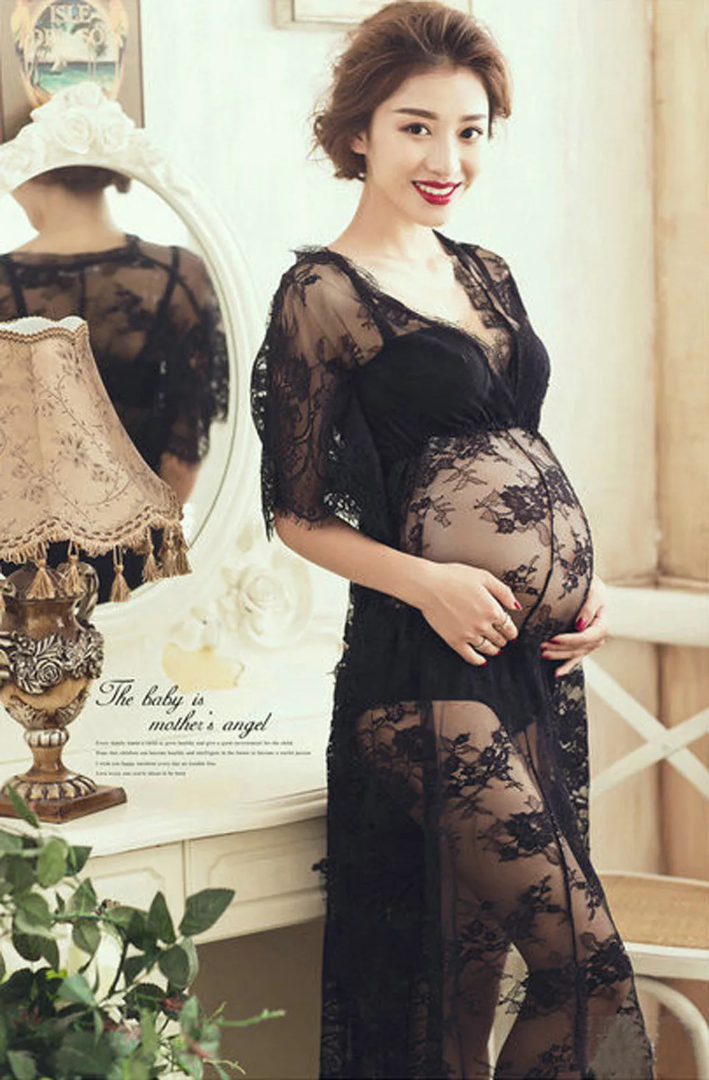 ARLONEET платья для беременных, для фотосессии, для беременных, v-образный вырез, кружевное, сексуальное, перспективная фотография, платье для женщин, длинное, однотонное платье Cj22