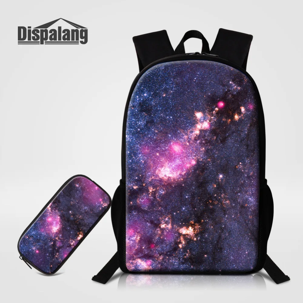 

Dispalang Galaxy Stars Print Backpack For Women Men School Bags With Pencil Bag for Teenagers Girls Boys Shoulder Bag Pencil Box