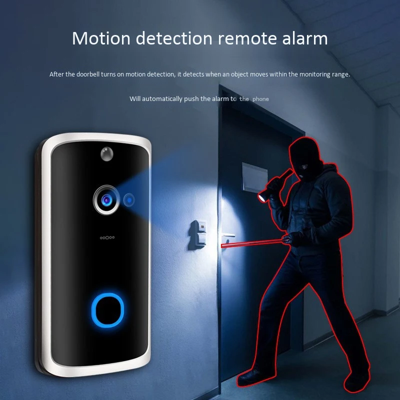 Wifi дверной звонок безопасности Smart Hd 720 P Visual запись системы селекторной связи Видео дверной телефон Удаленный домашний мониторинг ночного