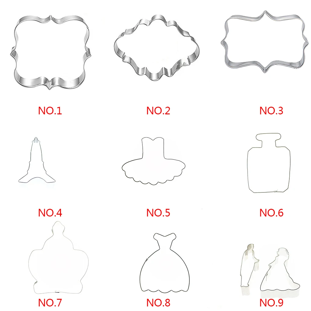 

Kitchen Supplies Stainless Flower Shape Cookie Fruit Cutter Silver Biscuit Mold Baking & Pastry Tools Multi- Pattern