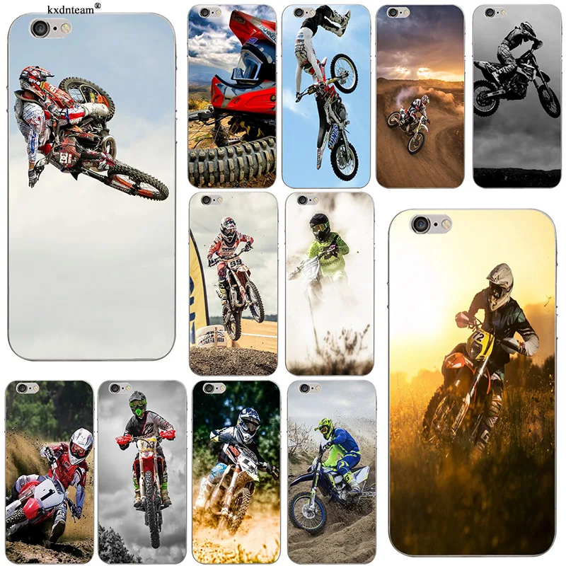 Motorcycle Race Motocross Slim Soft Silicone Tpu Case For Iphone 8 7 6 6s Plus X 5 5s Se 5c 4 Coque Shell Transparent Cover Half Wrapped Cases Aliexpress