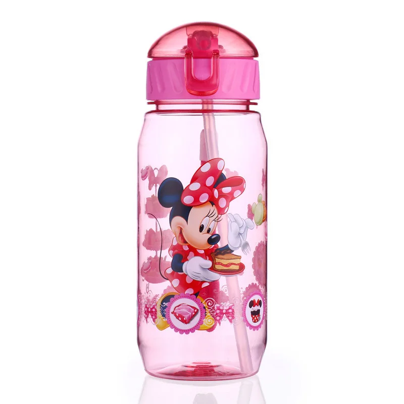  450ml Minnie/Mickey Mouse Kid Drinking Bottle Feeding Straw Children Cup Feeding Baby Bottles Water Bottle