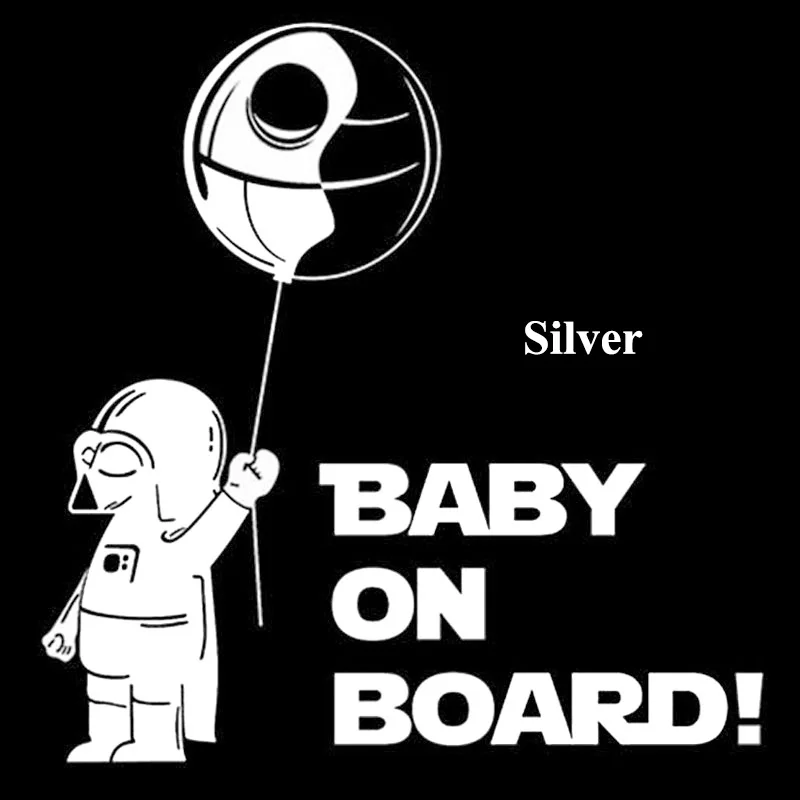 1pc SEEYULE Refective Car Sticker Baby on Board Cute Star Wars Jedi Car Styling Safety Warning Sticker for VW Golf Passat Audi