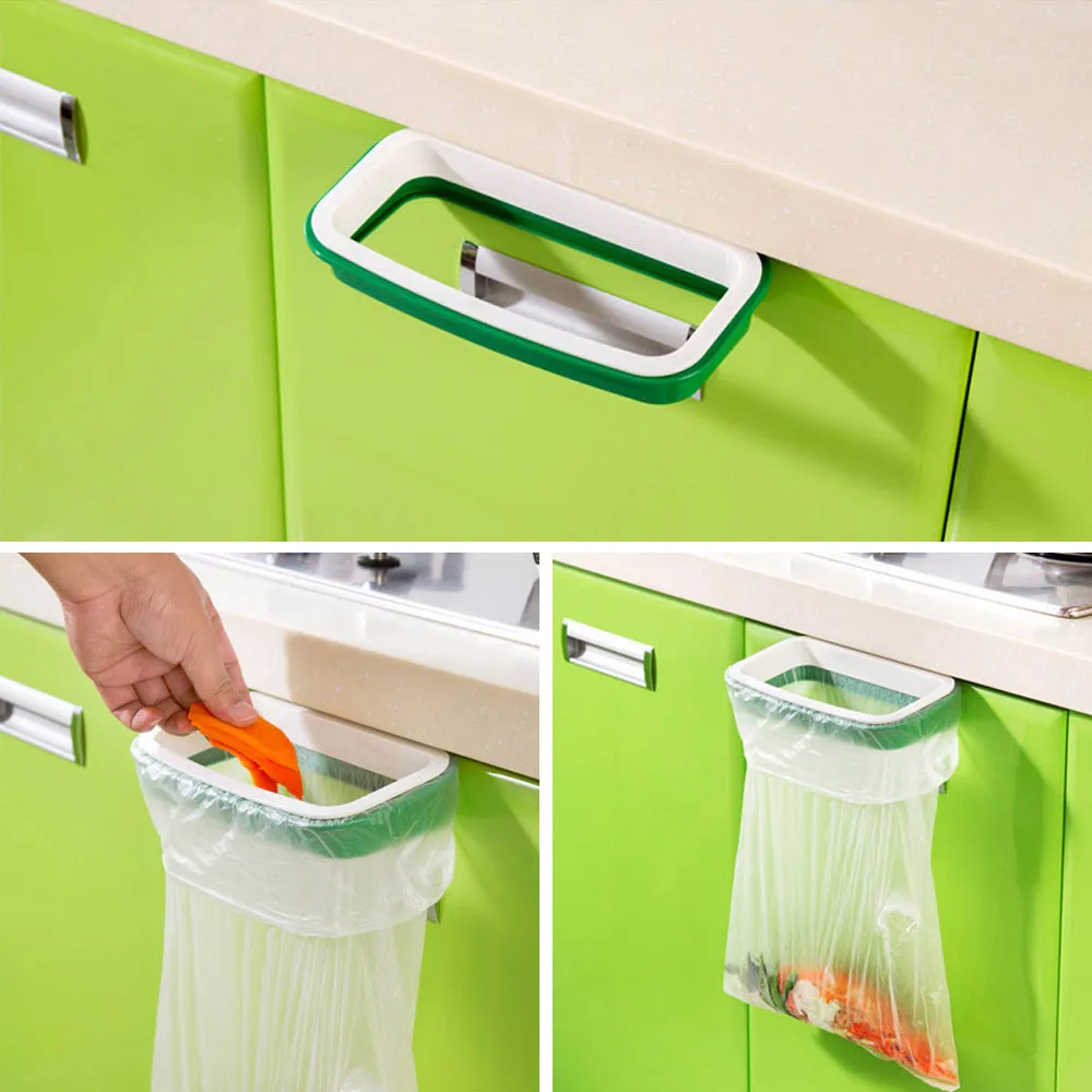 Cupboard Door Hanging Trash storage rack Garbage Can Holder Hanging Kitchen Cabinet Garbage Stander Storage Kitchen Trash Rack