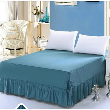 

1/3pcs solid color 100% cotton bedcoverlet 1.5m 1.8m 2m quality bedspreads bed mattress cover quality bedskirt free shipping