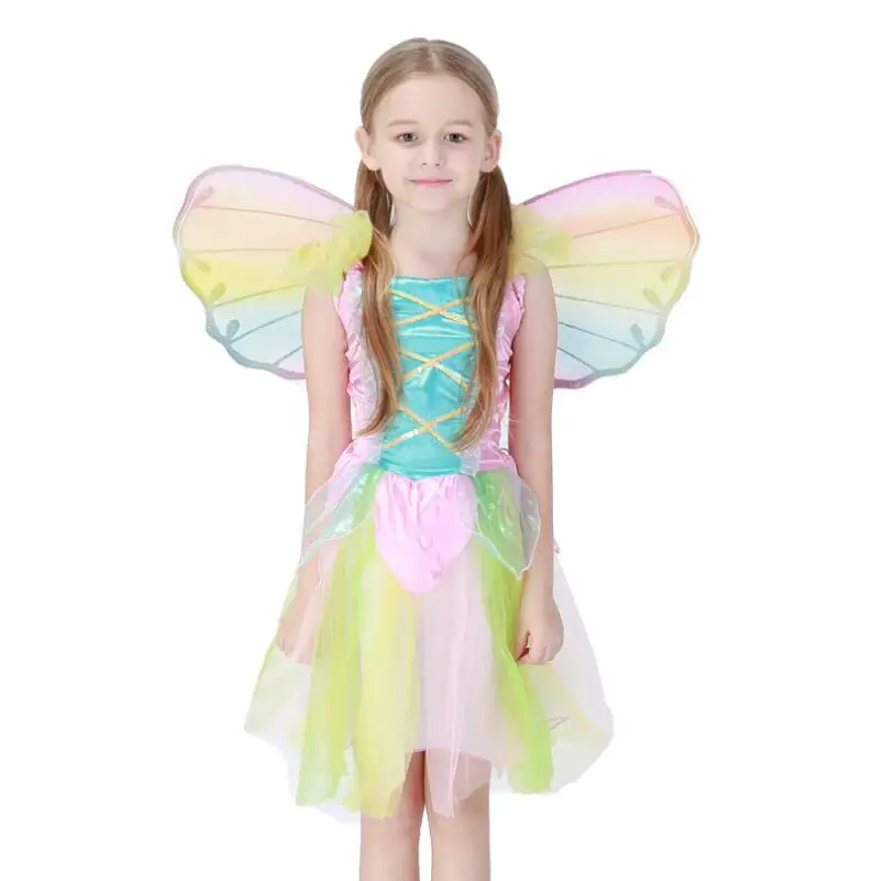 Волшебник унций зеленый лес лесной Эльфийская Фея костюм Tinkerbell сад фея косплей платье костюмы на Хэллоуин для девочек