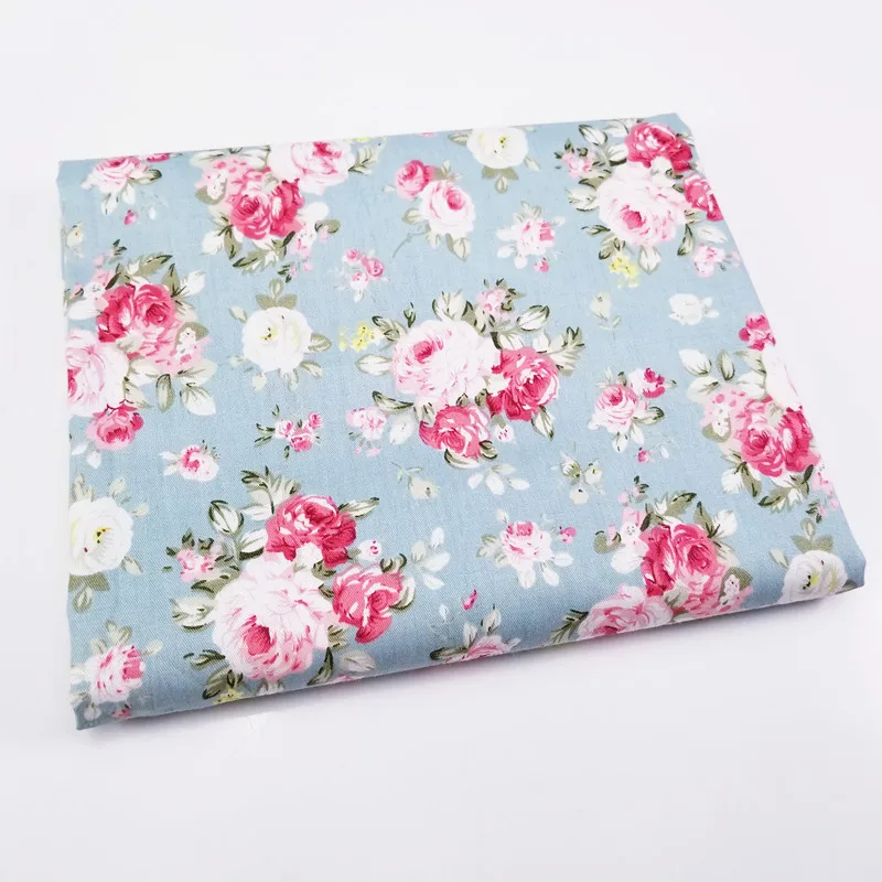 

50x40cm Colorful Printed Flower Cotton Twill Fabric For DIY Sewing Patchwork Quilting Doll Cloth Handmade Needlework Material
