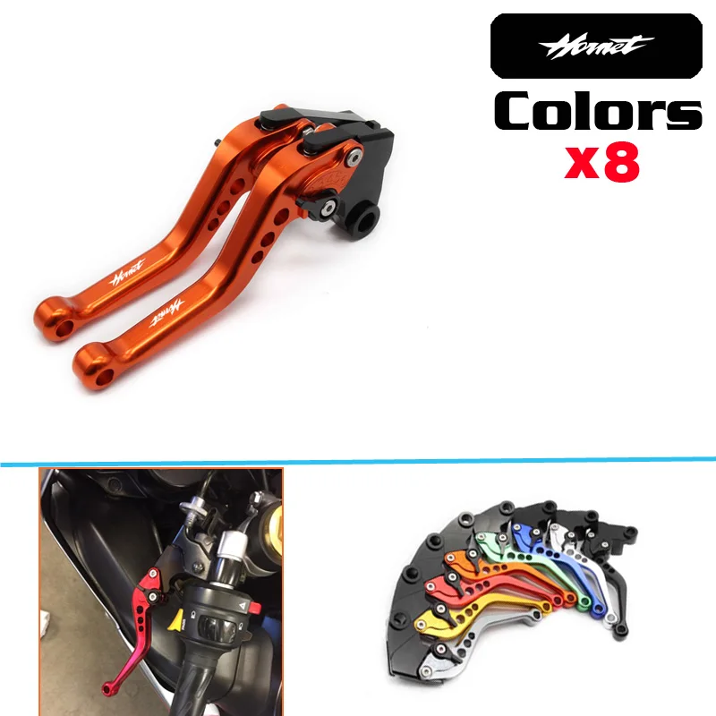 Sekitoba CNC Regolabile Set Leve Freno e Frizione Corto Argento per CB599 CB600 Hornet 1998-06 CB919 02-07 CBR 600 F2,F3,F4,F4I 1991-07 CBR900RR 1993-1999 NC700 S X 12-15 RVF 750 1993-00 VTX1300 03-08