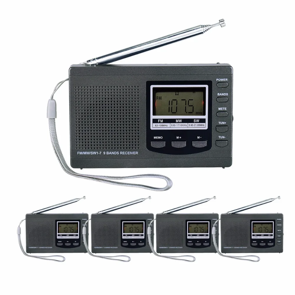 

5pcs Pocket Radio 9K Portable DSP FM / MW / SW Receiver Emergency Radio Digital Alarm Clock Automatic Search Radio Station Y4408
