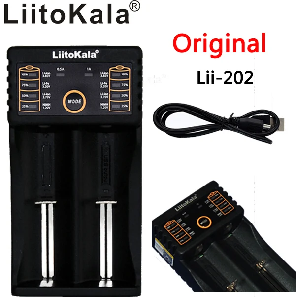 Аккумулятор Liitokala Lii 202 ADOR para 1 2 V/3 7 V/4 25 V 18650/26650/18350/16340/18500/AA/AAA Ni MH батарея|carregador