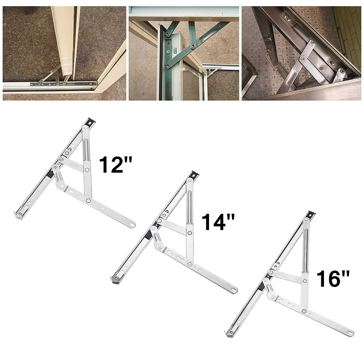 

Casement Window Hinge Friction Stays 12/14/16 inch Universal 304 Stainless Steel Home Hardware