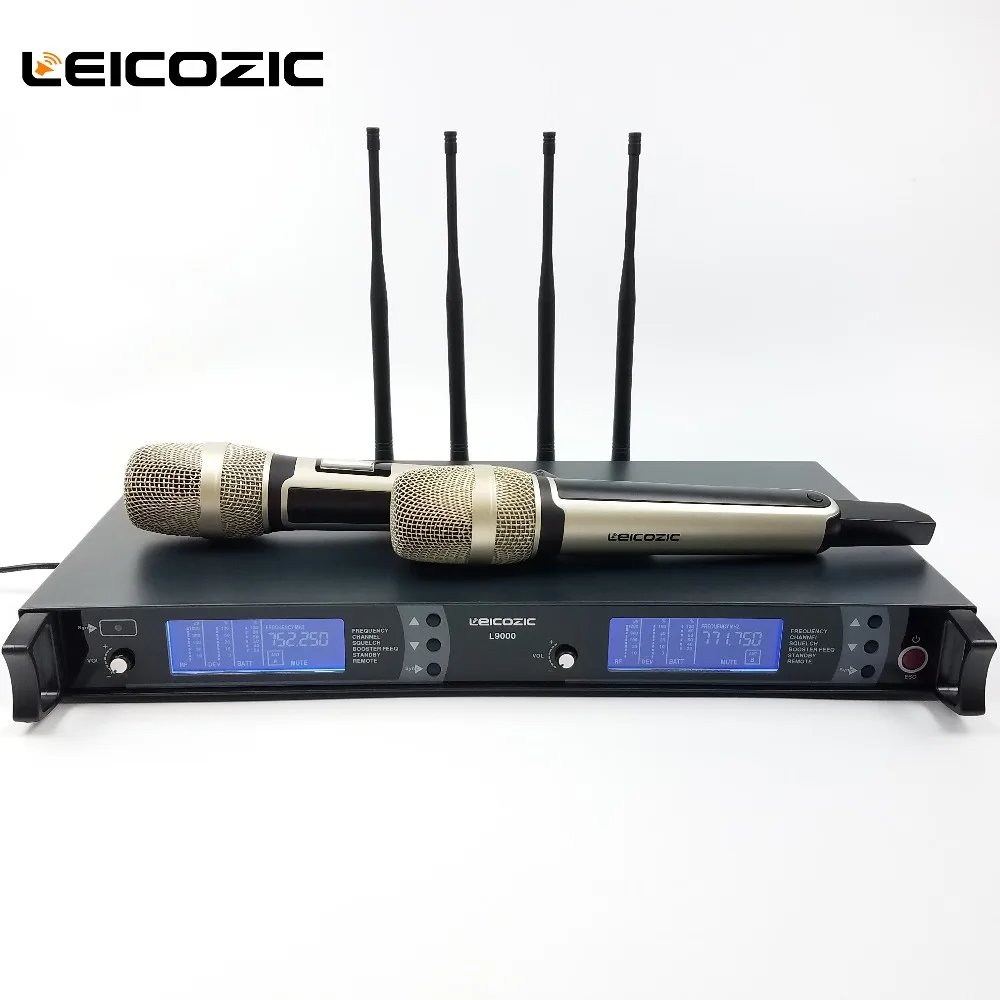 Leicozic истинное разнообразие сценический беспроводной микрофон uhf microfone mikrofon