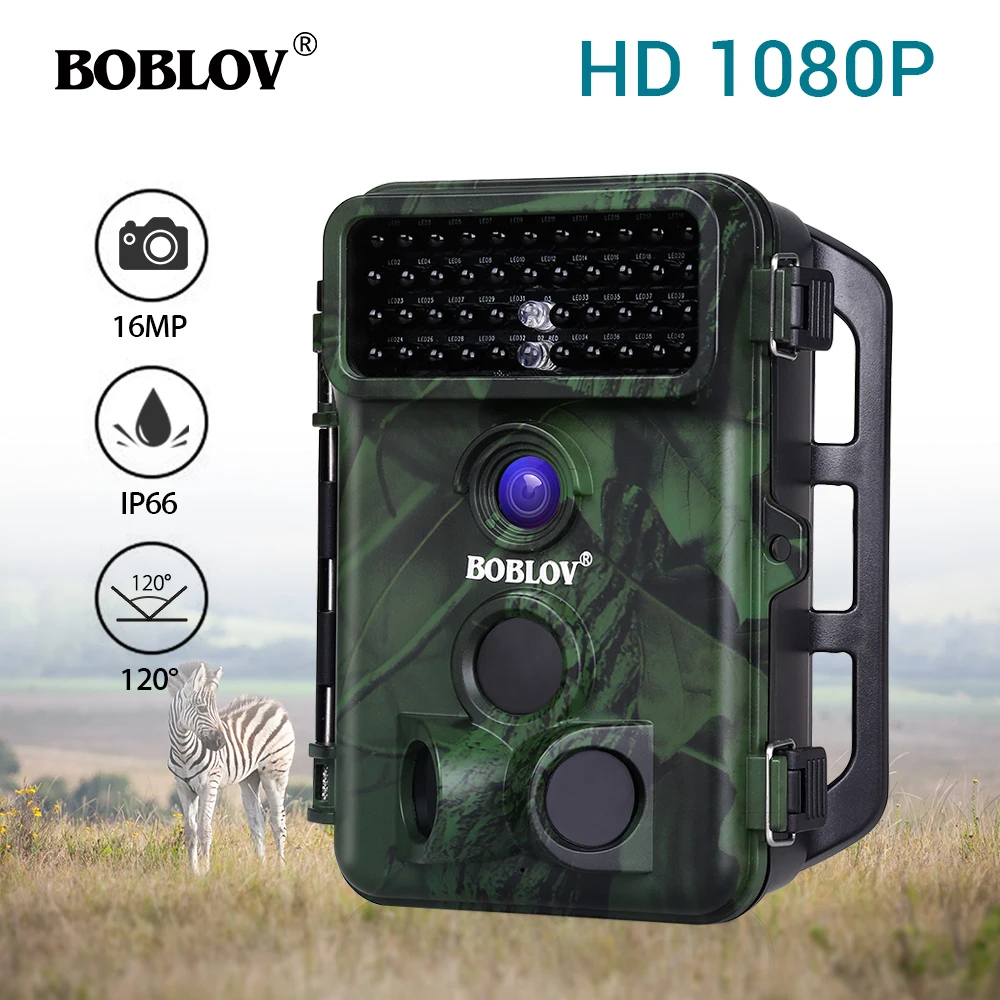 

BOBLOV CT005 16MP camara caza vision nocturna 42pcs IR Leds 940nm 0.5S Trigger Time IP66 Waterproof Night Vision Wildlife Camera