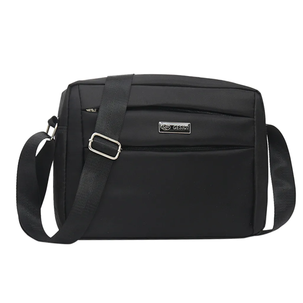 Aelicy, мужская повседневная Водонепроницаемая одноцветная сумка-мессенджер для ноутбука, высокое качество, для путешествий, модные, для улицы, сумки через плечо для мужчин - Цвет: Black