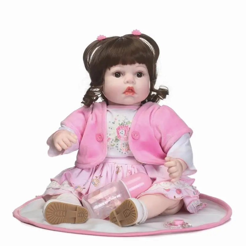 Chubby baby face baby doll cute princess 22 inch Real Silicone 55 cm Soft Girl Silicone Reborn