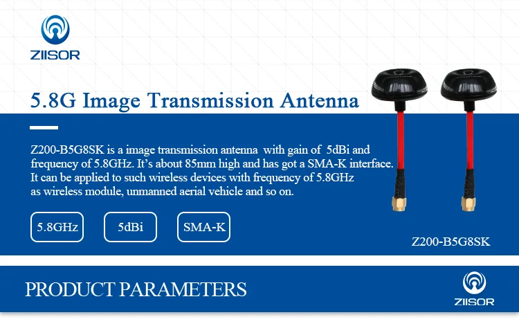 5,8 ГГц Антенна передача изображения 5dBi гриб Antena 5800 МГц Квадрокоптер SMA женский Ziisor Z200-B5G8SK