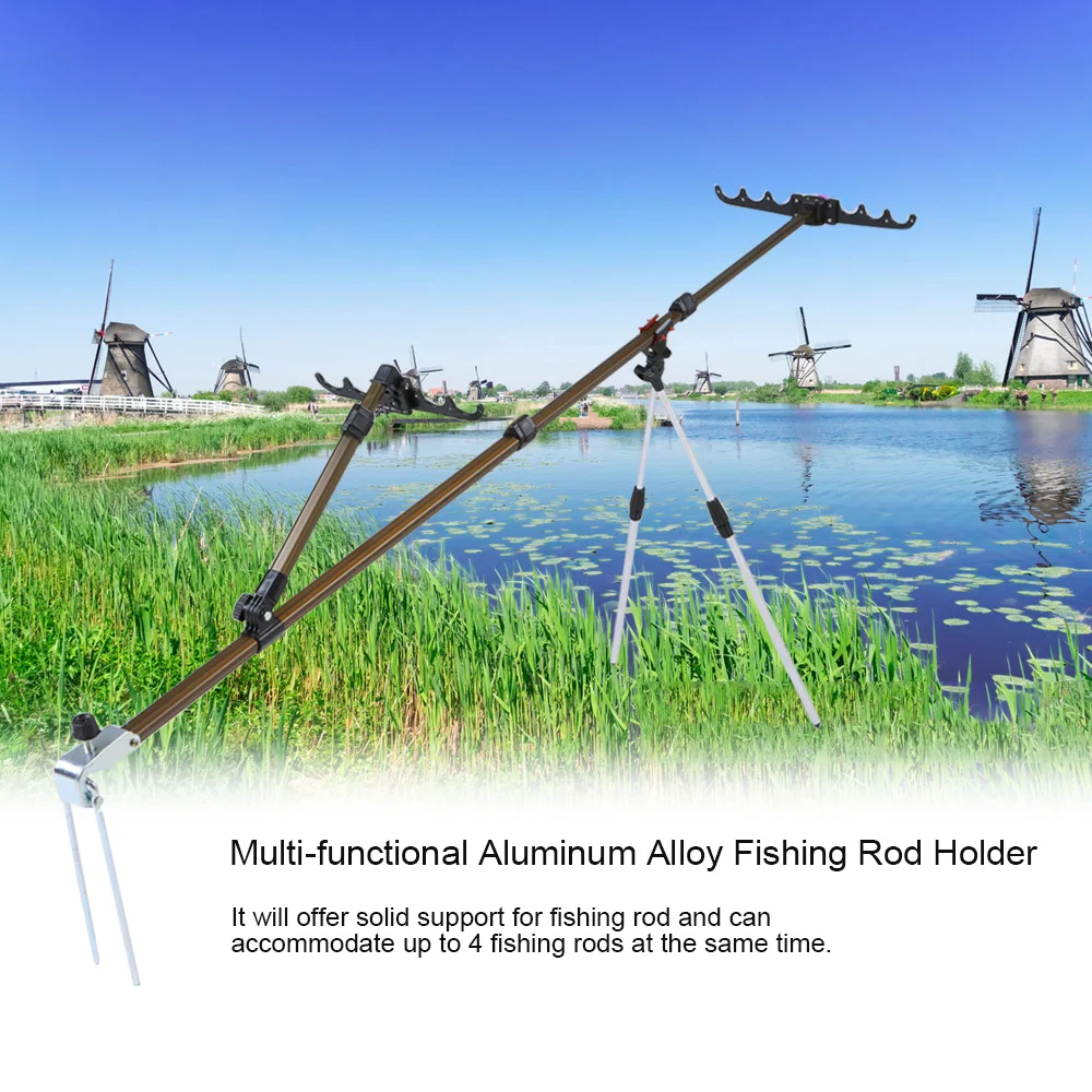 

Multi-functional Aluminum Alloy Fishing Holder for Rod Adjustable Retractable Fish Pole Stand Bracket with Support Bipod