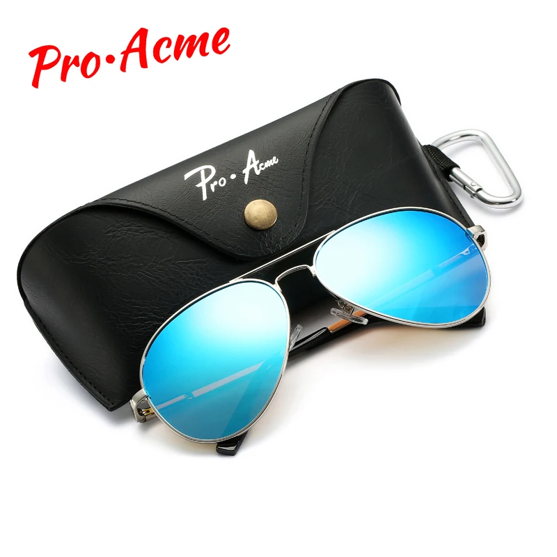 Большие металлические поляризационные солнцезащитные очки Pro Acme для мужчин/женщин, Классические солнцезащитные очки для вождения, двухлучевая оправа с Чехол PA1052