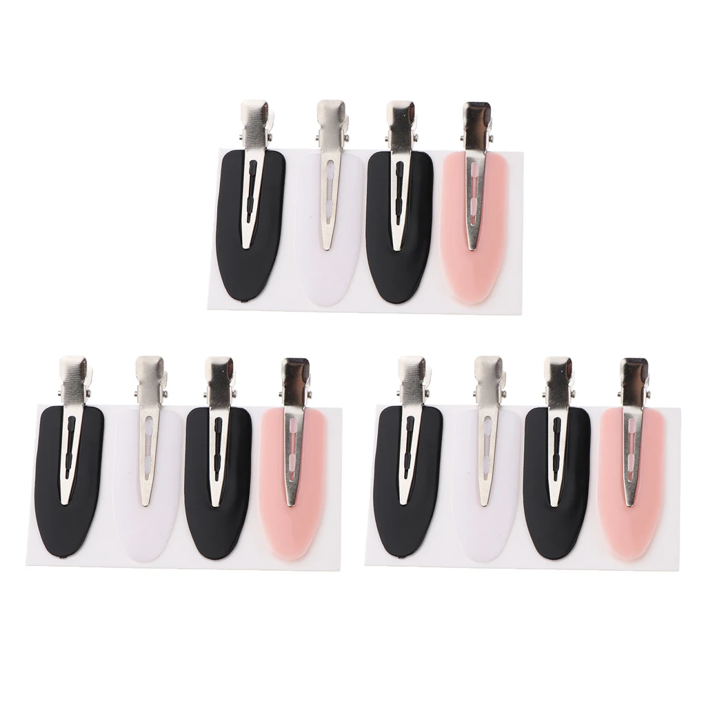 12Pcs Seamless No Bend Hair Clips No Crease Pin Curl Hair Clip Mixed Color for Makeup Hairstyle