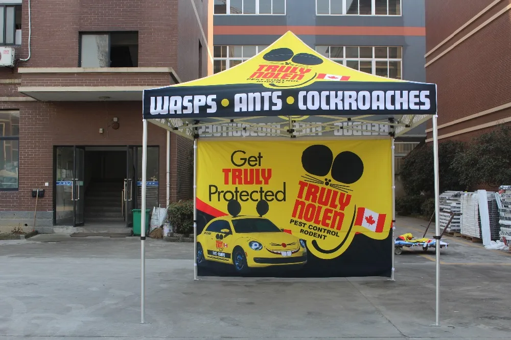 

Free Shipping to Japan High quality 3X3m Advertising Pop Up Tents Print your logo one full wall