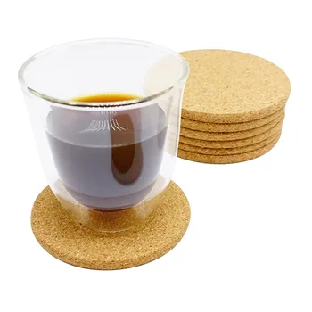 

500pcs Classic Round Plain Cork Coasters Heat-insulated Cup Mats 10cm Diameter for Wedding Party Gif
