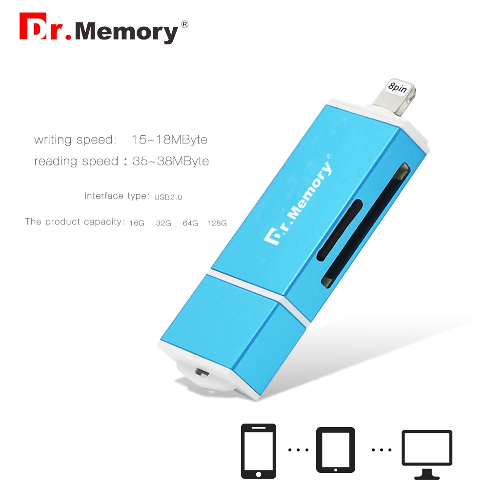 

Dr.Memory 3 in 1 Lightning/Micro USB/USB 2.0 Memory Card Reader for iphone 6s 7 plus metal For Android OTG Micro SD Card Reader