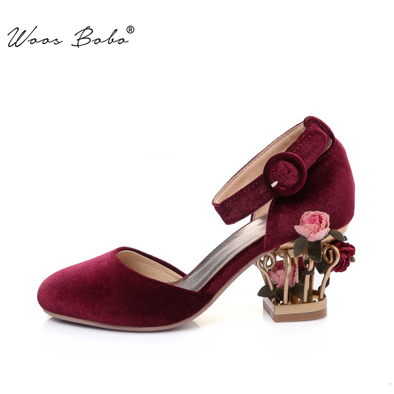 maroon velvet heels