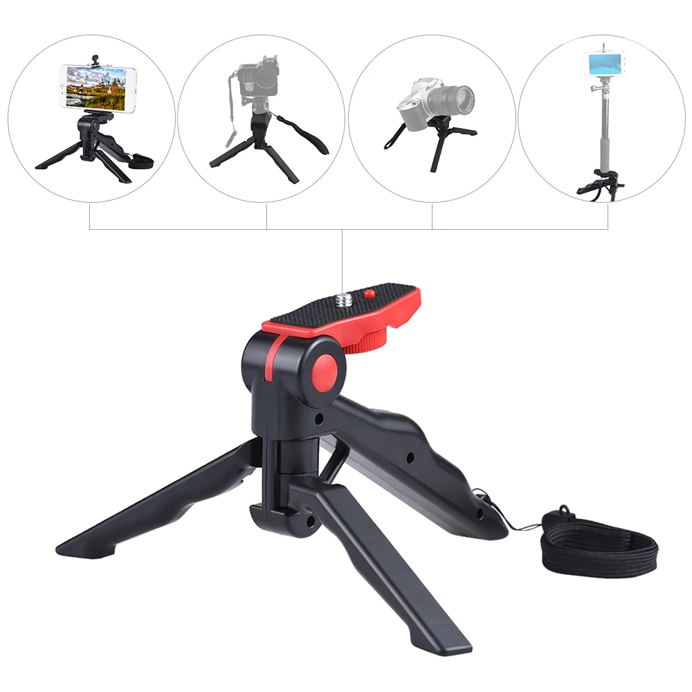 

Andoer Mini Tripod Stand Support Holder Hand Grip Stabilizer w/Smartphone Clip Bracket for iPhone 7/6s/ for Samsung Galaxy S7/S6