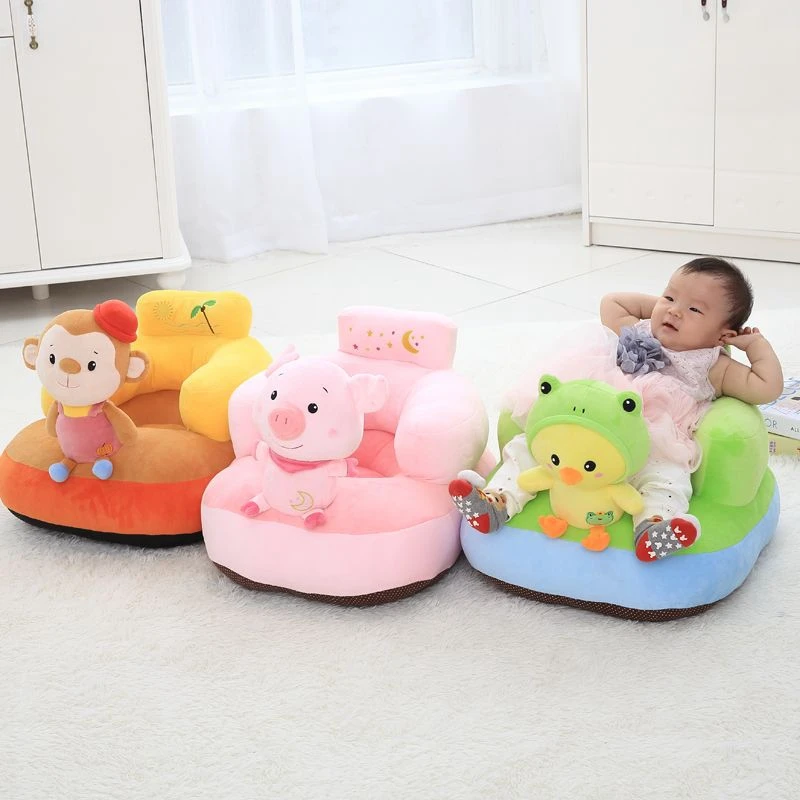 Dorimytrader 50cm x 45cm Big Cartoon Kids Sofa Animals Hippo Elephant Cat Rabbit Penguin Monkey Chick Pig Panda Dog Kids Plush Baby Chair Toy DY61904  (9)
