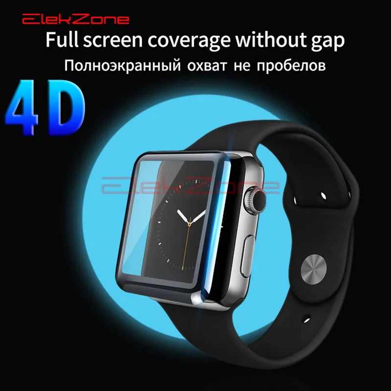 

4D Full Cover Screen Protector Full Glue Tempered Glass For Apple Watch 38mm 42 mm Screen Protector Watch Film Series 1 2 3