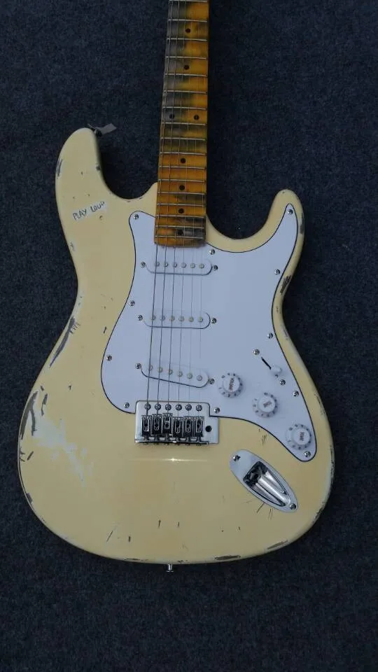

Firehawk electric guitar ST products, milk yellow, color restoring ancient ways, free shipping