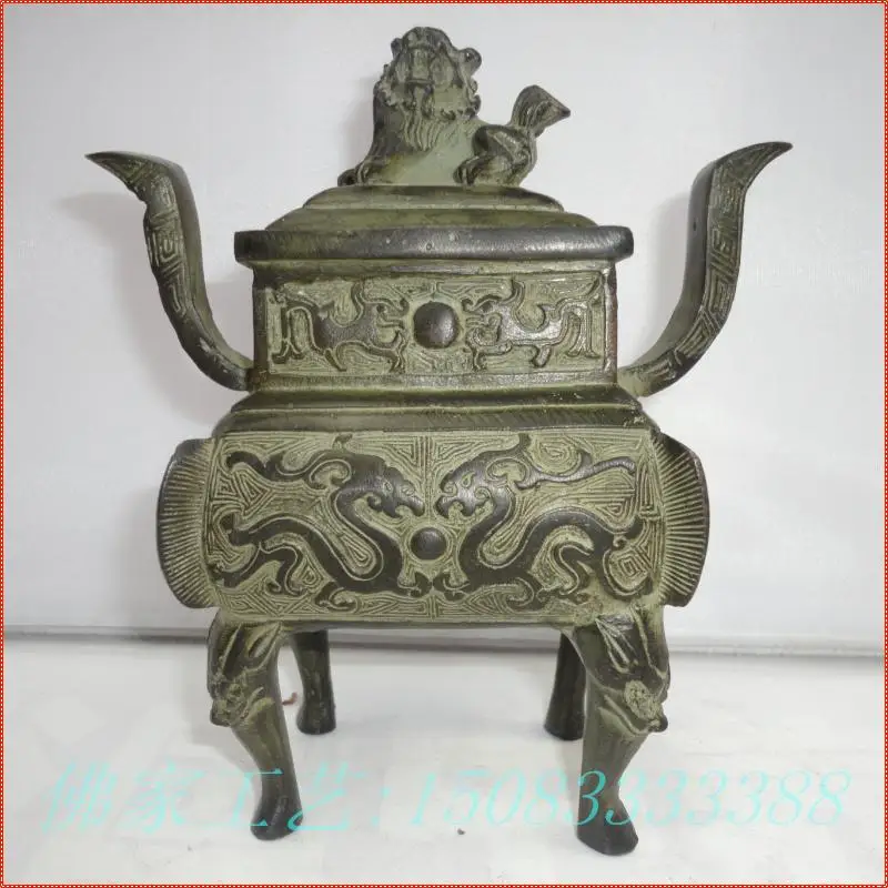 

Bronze statue copper incense burner decoration copper tripod ding furnace lucky antique retro finishing Bronze