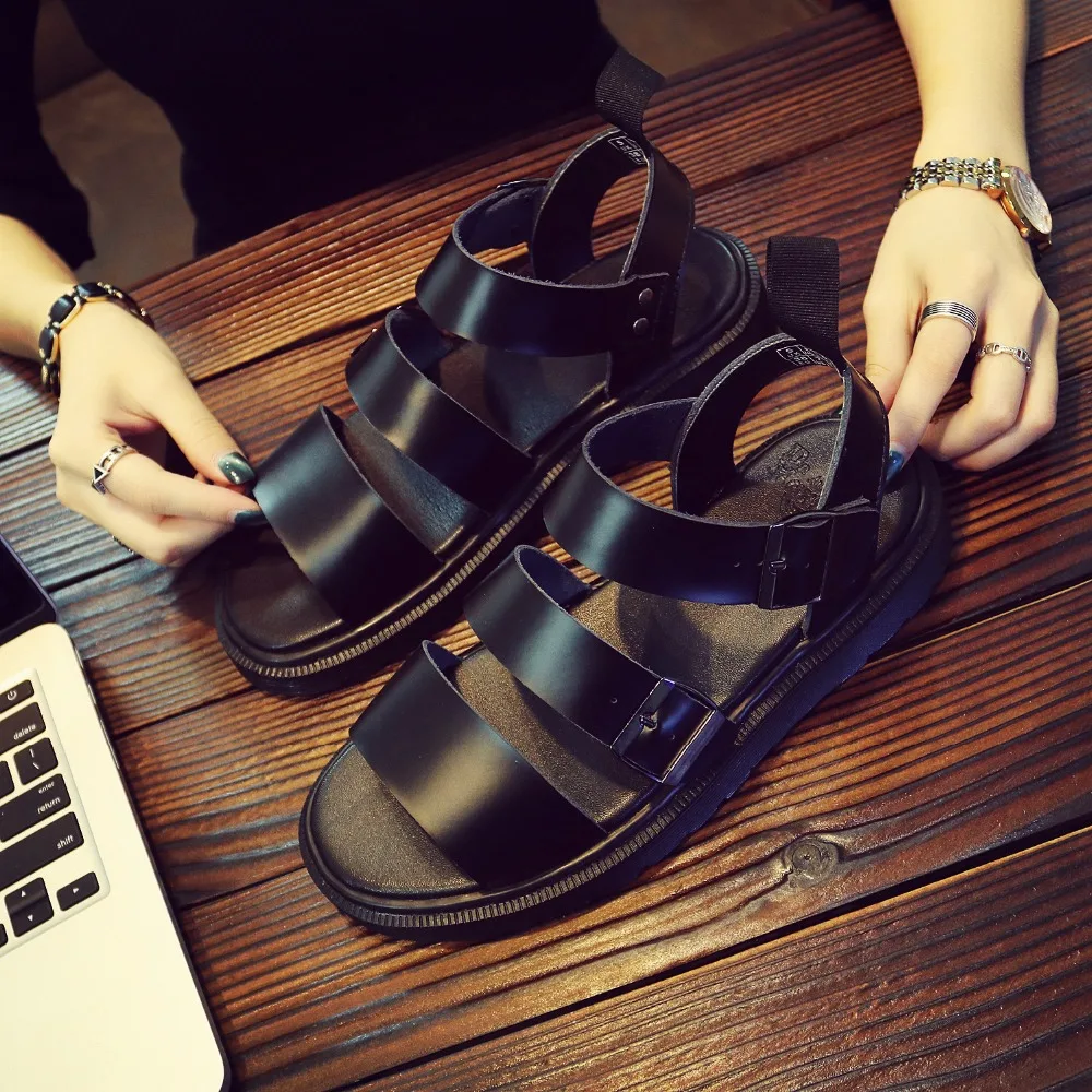 

women flat sandals 2019 shoes Woman sandals Female flat shoes Fashion casual shoe Black Leather gladiator woman sandals 2019 new