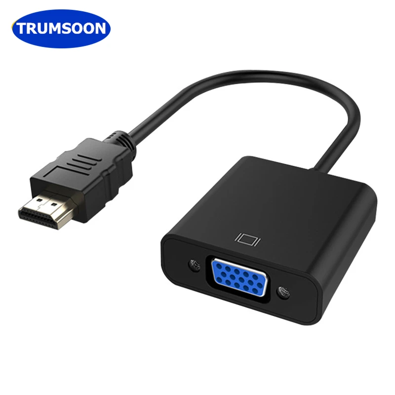 Trumsoon Gold Plated High-Speed 1080P Active HDMI to VGA Converter Adapter Male to Female Cable for PC Laptop DVD HDTV PS4 Trumsoon Gold Plated High-Speed 1080P Active HDMI to VGA Converter Adapter Male to Female Cable for PC Laptop DVD HDTV PS4