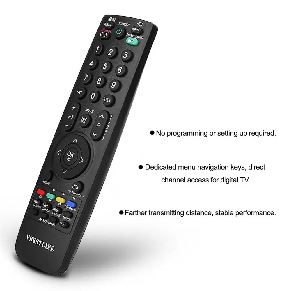 

Hot VBESTLIFE 433 MHz Universal Remote Control for LG TV 22LU4010 26LH2010 26LH2000 32LH3800 37LH3000 37LH4000 42LF2500 42LF2510