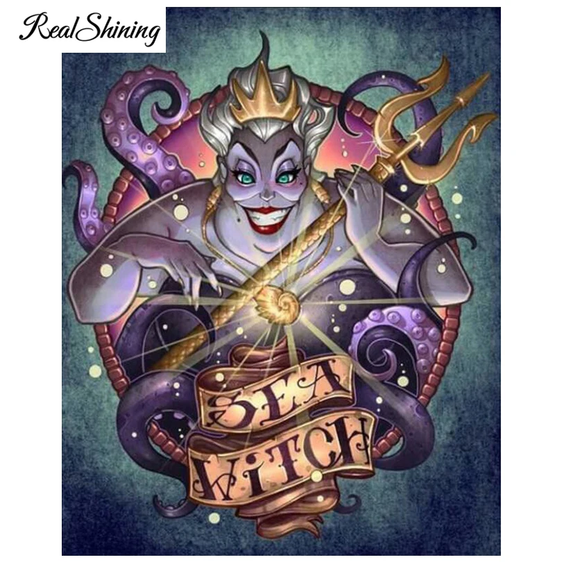 

REALSHINING Sea Witches 5D DIY Diamond Painting Cross Stitch Kit Full Square Diamond Embroidery Mosaic Needleworks FS166